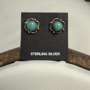 Native Mojave Turquoise Sterling Silver Studs